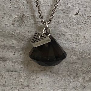 Emporio Armani Smoky Quartz Pendant w Logo 925 SS